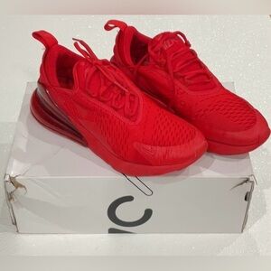 Men Nike Air Max 270 Triple Red/University Red size 7
